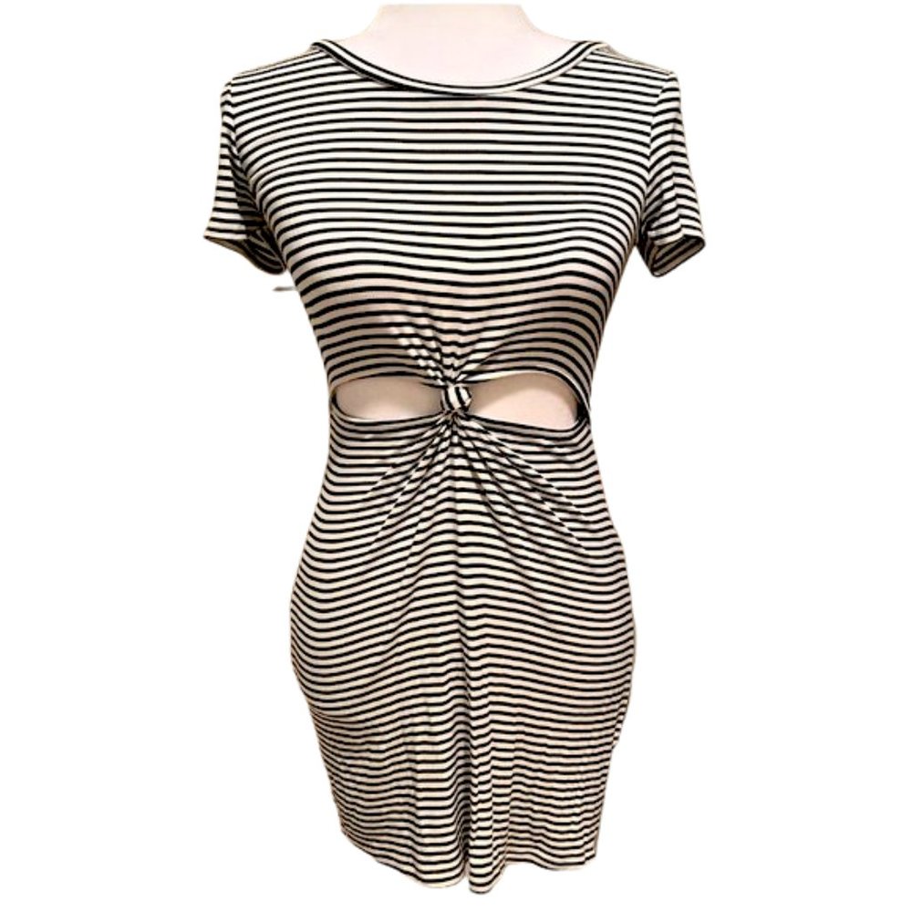 Short Sleeve Striped Minidress Cutout Dress Size Small Brigitte Bailey
